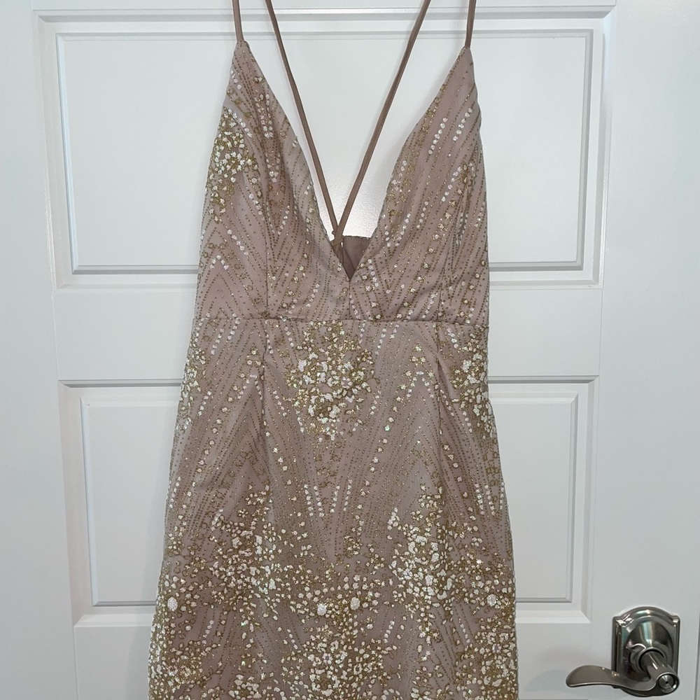 Showpo shiny gold dress